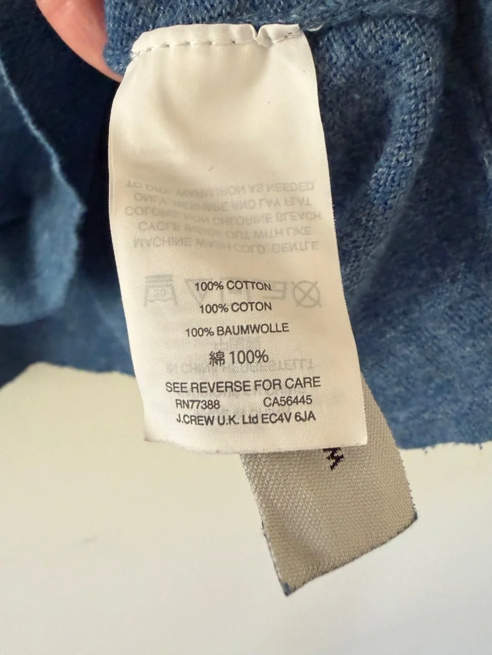J. Crew Mens 100% Cotton Blue Marl Popover Crew Neck Lightweight Sweater Preppy